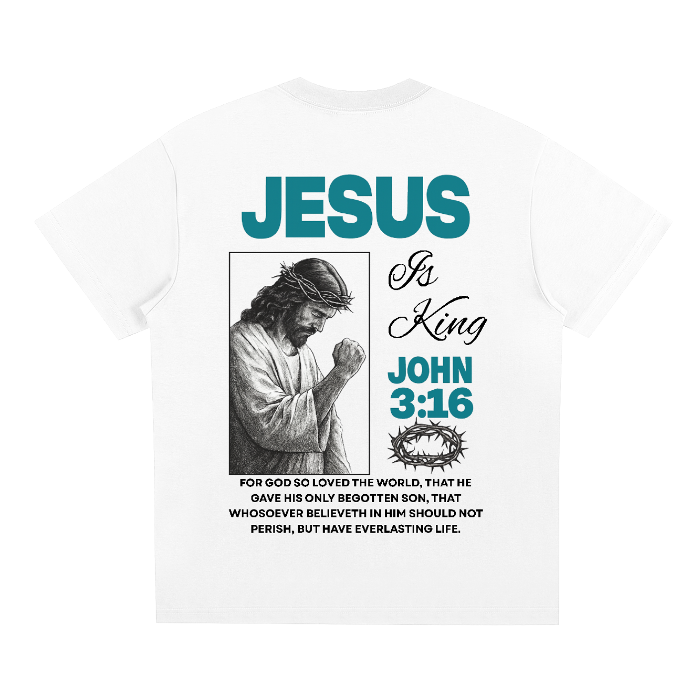 "Jesus Is King" White Oversized Tee UK
