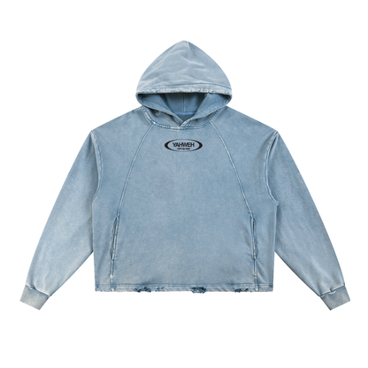 "Yahweh not my way" Light Blue Distressed Hoodie UK