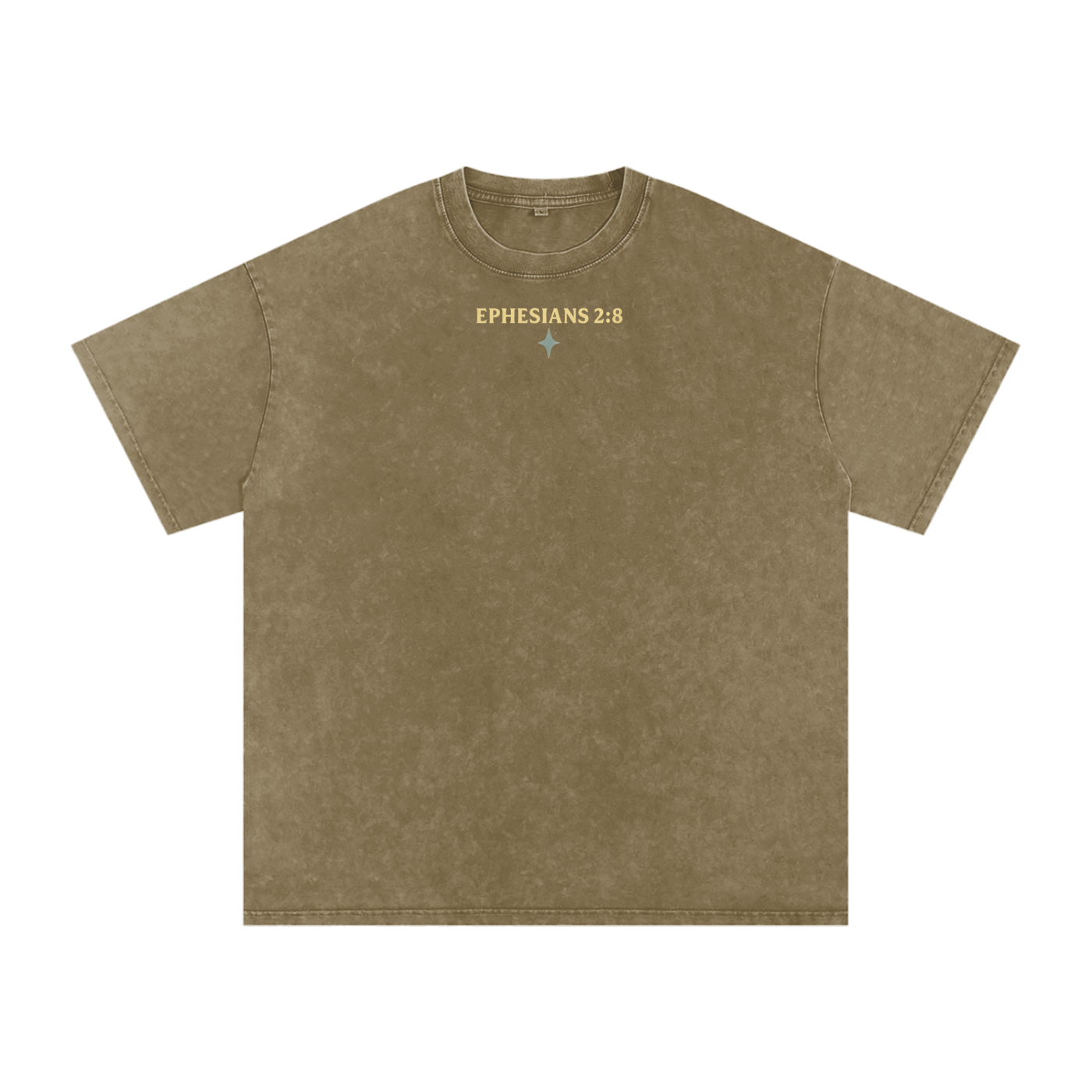 "Saved By Grace" Grey Green Acid Wash Tee