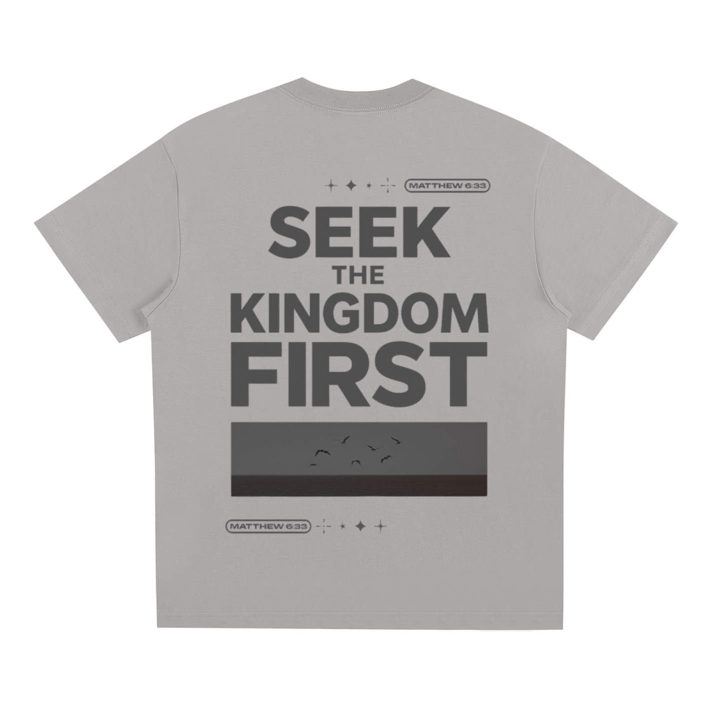 "Seek The Kingdom" Light Grey Oversized Tee