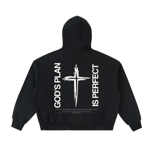 Fleeced Full-Zip Boxy Hoodie