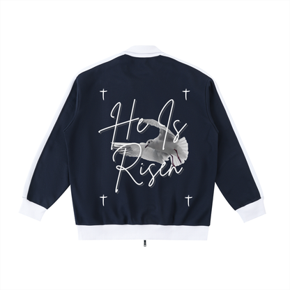 Contrast Trim Stand Collar Jacket