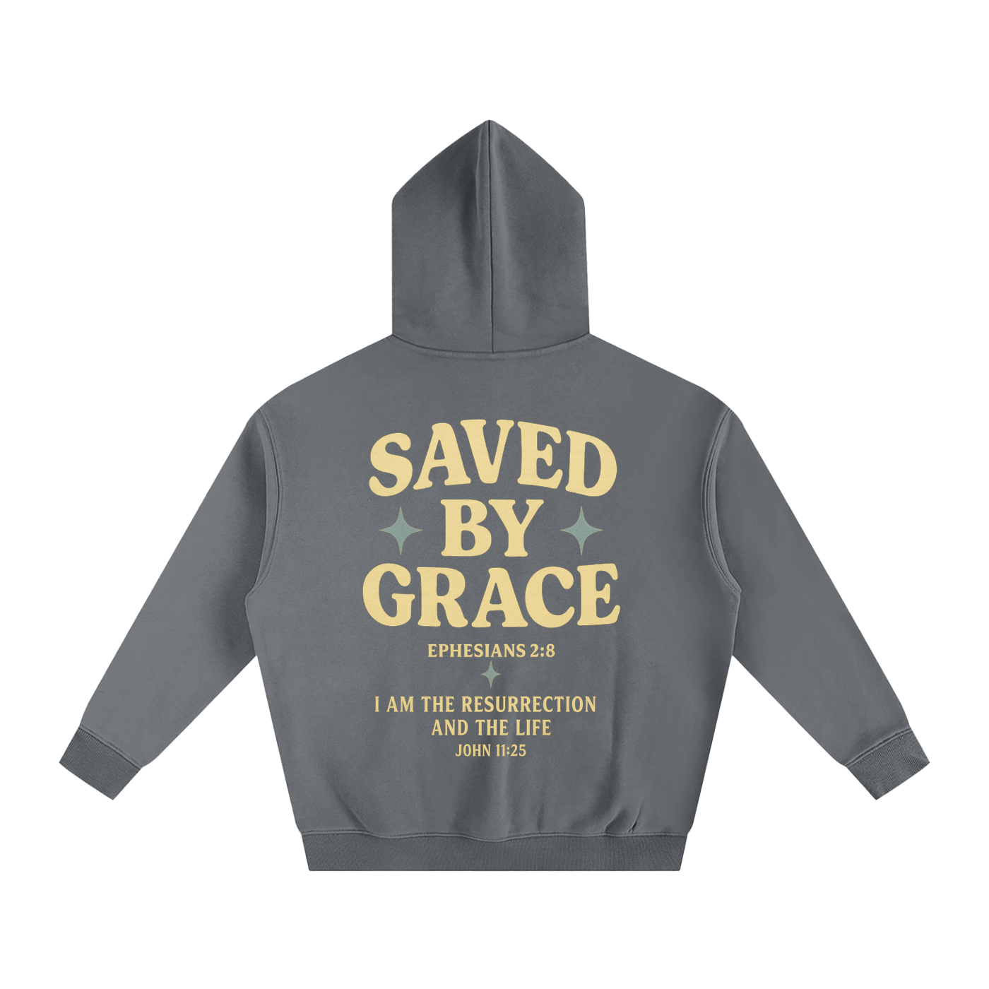 "Saved By Grace" Grey Oversized Hoodie