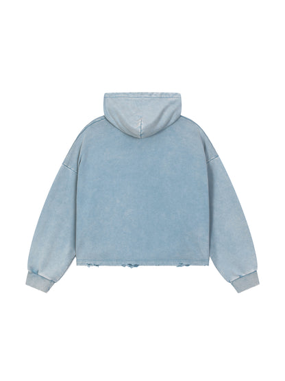"Yahweh not my way" Light Blue Distressed Hoodie UK